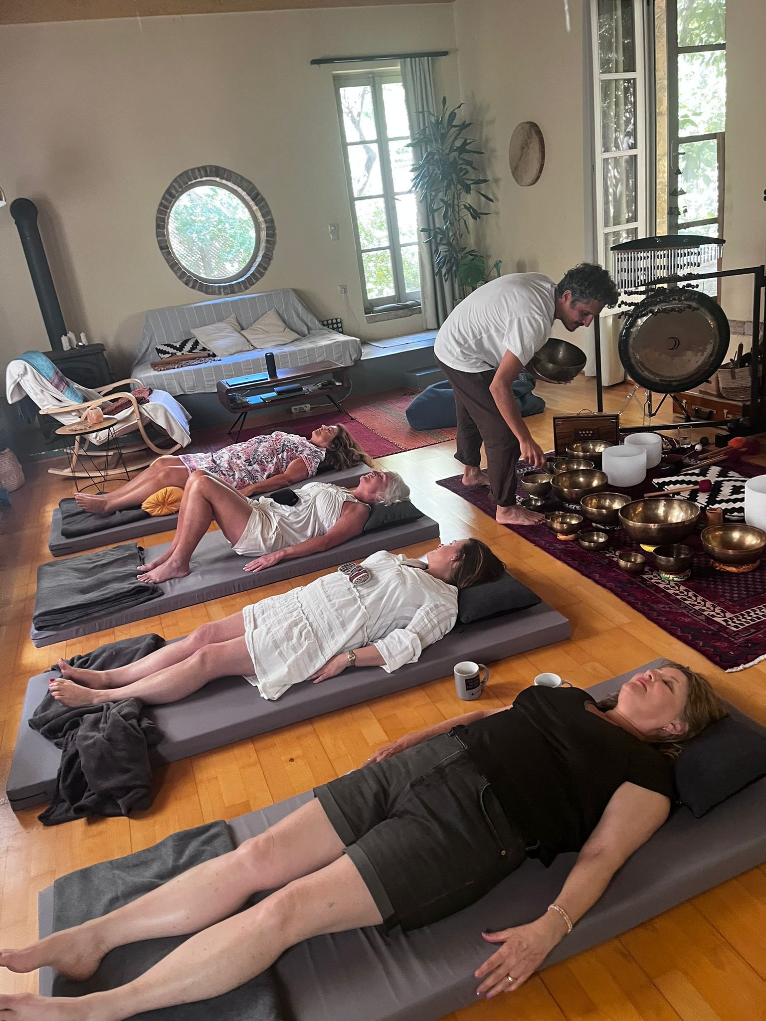 Sound bath experience at the Rise Up Retreat in Crete